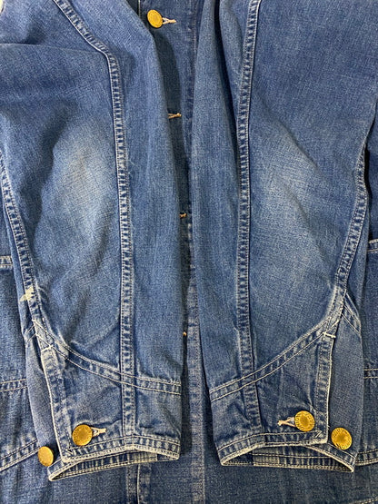 【中古品】【メンズ】 LEE リー 復刻 30S LOCO JACKET 02432 30年代 ロコ ジャケット ワークウェア カバーオール メンズ アウター ヴィンテージ デニムジャケット Gジャン 147-260904-em-07-min サイズ：40 カラー：インディゴ 万代Net店
