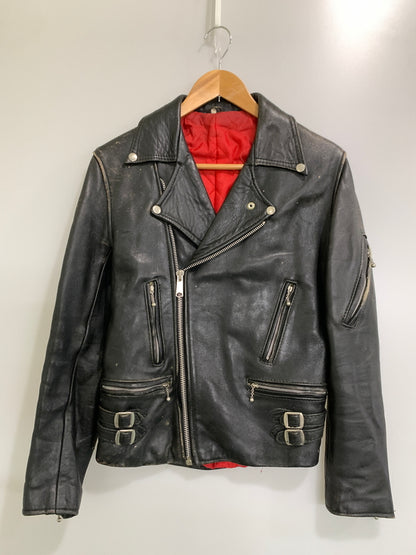 【現状渡し品】【メンズ】 USED ユーズド LEATHER DOUBLE RIDERS JACKET レザー ダブル ライダース ジャケット アウター 革ジャン 146-260903-hu-36-min サイズ：36 カラー：ブラック 万代Net店