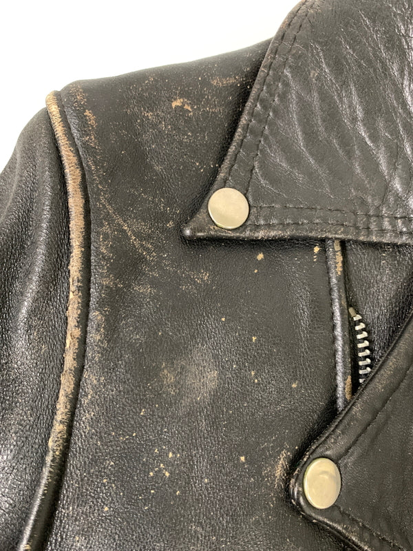 【現状渡し品】【メンズ】 USED ユーズド LEATHER DOUBLE RIDERS JACKET レザー ダブル ライダース ジャケット アウター 革ジャン 146-260903-hu-36-min サイズ：36 カラー：ブラック 万代Net店