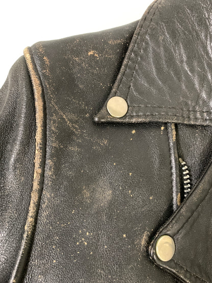 【現状渡し品】【メンズ】 USED ユーズド LEATHER DOUBLE RIDERS JACKET レザー ダブル ライダース ジャケット アウター 革ジャン 146-260903-hu-36-min サイズ：36 カラー：ブラック 万代Net店