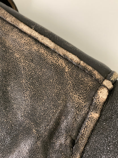 【現状渡し品】【メンズ】 USED ユーズド LEATHER DOUBLE RIDERS JACKET レザー ダブル ライダース ジャケット アウター 革ジャン 146-260903-hu-36-min サイズ：36 カラー：ブラック 万代Net店