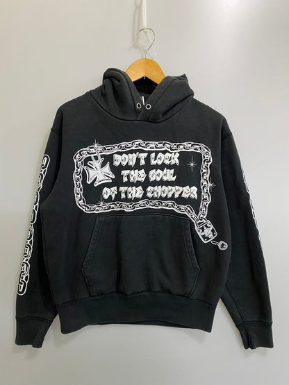 【中古品】【メンズ】 YUE VINTAGE ユエ ヴィンテージ CHOPPER LOGO HOODIE チョッパー ロゴ フーディー メンズ フード付き スウェット パーカー トップス 145-260904-em-12-min サイズ：M カラー：ブラック 万代Net店