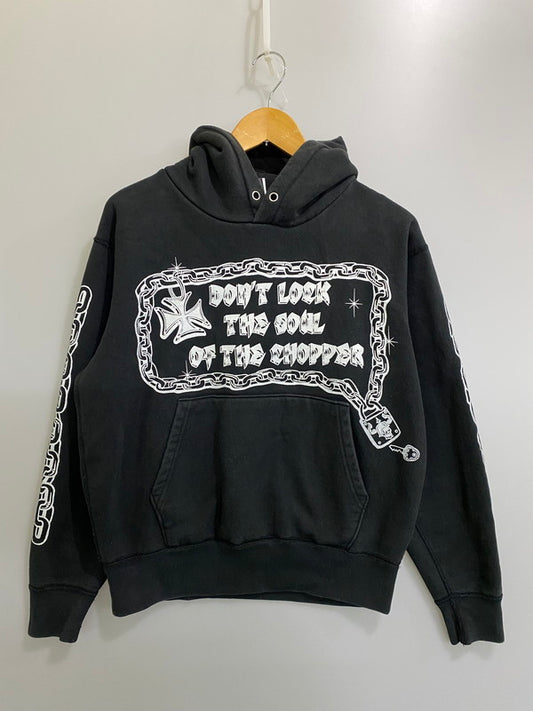 【中古品】【メンズ】 YUE VINTAGE ユエ ヴィンテージ CHOPPER LOGO HOODIE チョッパー ロゴ フーディー メンズ フード付き スウェット パーカー トップス 145-260904-em-12-min サイズ：M カラー：ブラック 万代Net店