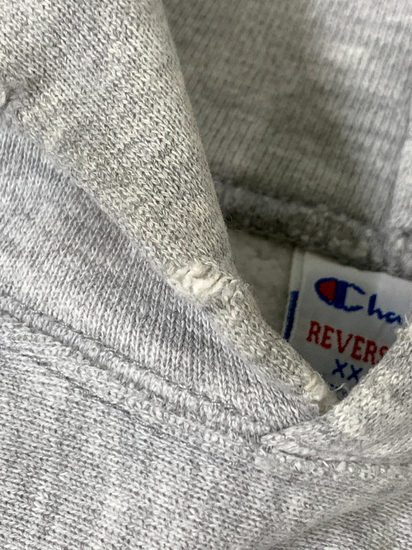 【中古品】【メンズ】 CHAMPION チャンピオン 90S 三段プリント REVERSE WEAVE HOODIE 90年代 リバースウィーブ フーディ パーカー ヴィンテージ 146-260903-hu-37-min サイズ：XXL カラー：ライトグレー 万代Net店
