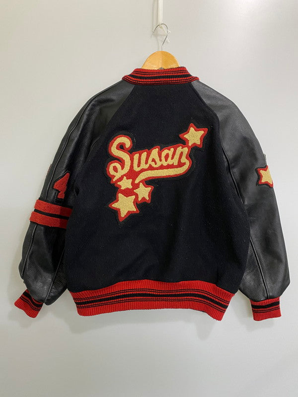 【中古品】【メンズ】 HOUSTON ヒューストン STADIUM JACKET スタジアム ジャケット アワードジャケット スタジャン メンズ アウター 145-260904-em-01-min サイズ：L カラー：ブラック 万代Net店