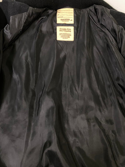 【中古品】【メンズ】 HOUSTON ヒューストン STADIUM JACKET スタジアム ジャケット アワードジャケット スタジャン メンズ アウター 145-260904-em-01-min サイズ：L カラー：ブラック 万代Net店
