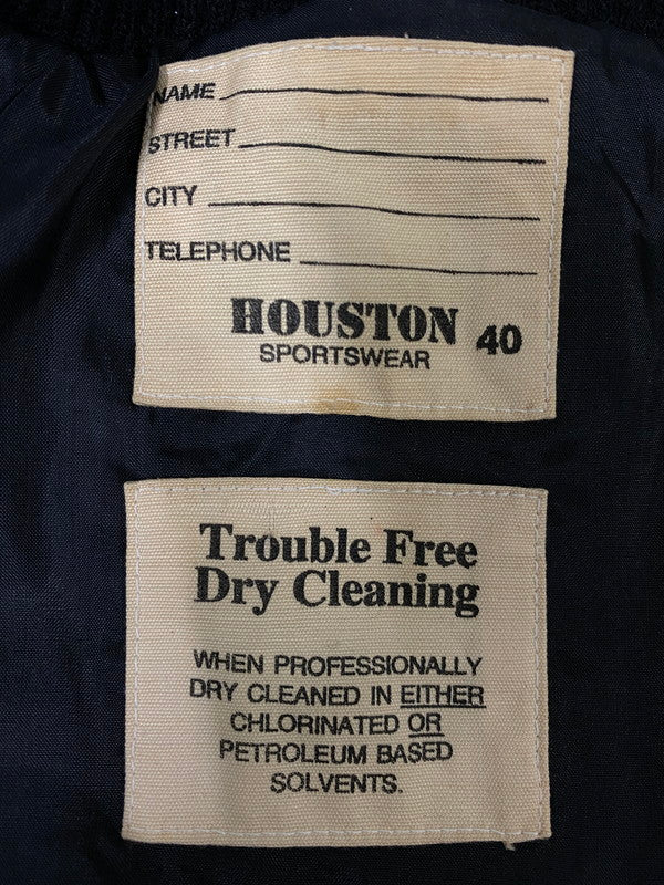 【中古品】【メンズ】 HOUSTON ヒューストン STADIUM JACKET スタジアム ジャケット アワードジャケット スタジャン メンズ アウター 145-260904-em-01-min サイズ：L カラー：ブラック 万代Net店