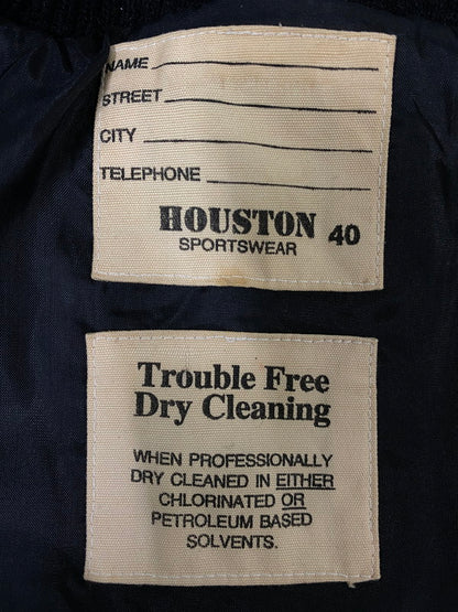 【中古品】【メンズ】 HOUSTON ヒューストン STADIUM JACKET スタジアム ジャケット アワードジャケット スタジャン メンズ アウター 145-260904-em-01-min サイズ：L カラー：ブラック 万代Net店
