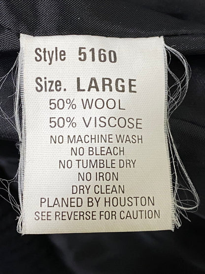 【中古品】【メンズ】 HOUSTON ヒューストン STADIUM JACKET スタジアム ジャケット アワードジャケット スタジャン メンズ アウター 145-260904-em-01-min サイズ：L カラー：ブラック 万代Net店