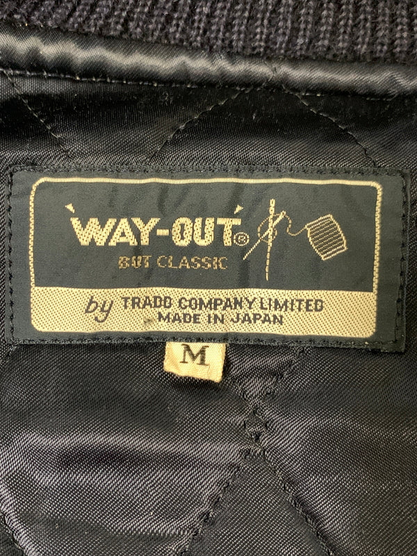 【現状渡し品】【メンズ】 WAY OUT ウェイアウト STADIUM JACKET スタジアムジャケット メンズ アウター スタジャン 146-260908-KS-13-min サイズ：M カラー：ネイビー/ホワイト 万代Net店
