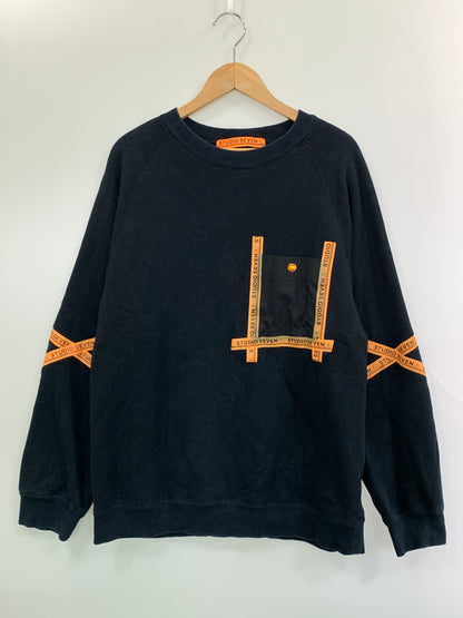 【中古品】【メンズ】 STUDIO SEVEN スタジオ セブン SWEATSHIRT スウェットシャツ トレーナー メンズ トップス 長袖 142-260904-em-64-min サイズ：L カラー：ブラック 万代Net店