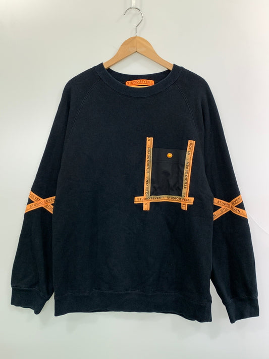 【中古品】【メンズ】 STUDIO SEVEN スタジオ セブン SWEATSHIRT スウェットシャツ トレーナー メンズ トップス 長袖 142-260904-em-64-min サイズ：L カラー：ブラック 万代Net店