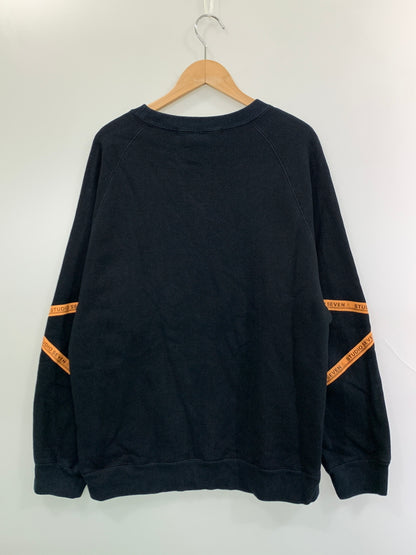 【中古品】【メンズ】 STUDIO SEVEN スタジオ セブン SWEATSHIRT スウェットシャツ トレーナー メンズ トップス 長袖 142-260904-em-64-min サイズ：L カラー：ブラック 万代Net店