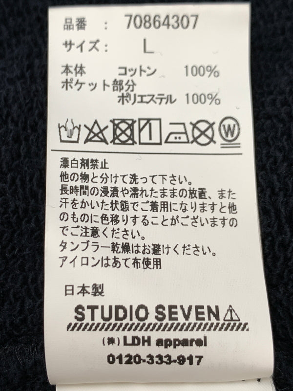 【中古品】【メンズ】 STUDIO SEVEN スタジオ セブン SWEATSHIRT スウェットシャツ トレーナー メンズ トップス 長袖 142-260904-em-64-min サイズ：L カラー：ブラック 万代Net店