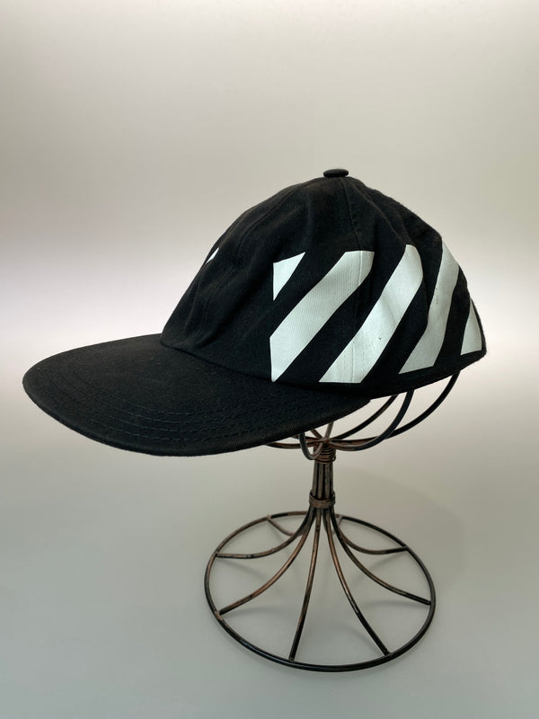 【中古品】【メンズ】 OFF-WHITE オフホワイト 19AW DIAG BASEBALL CAP ベースボールキャップ 帽子 185-260909-yn-23-min サイズ：O/S カラー：ブラック 万代Net店