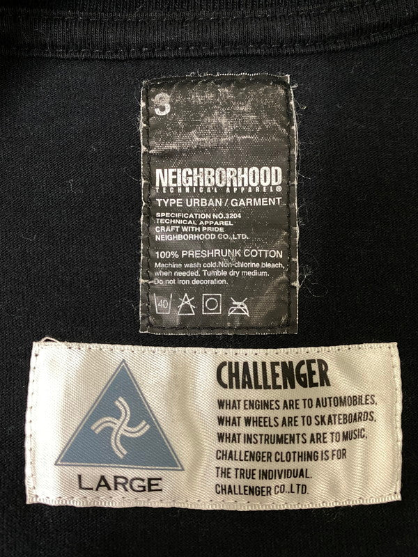 【中古品】【メンズ】 NEIGHBORHOOD ネイバーフッド × CHALLENGER チャレンジャー SCULL S/S TEE スカル ショートスリーブ メンズ 半袖 Tシャツ トップス 142-260904-em-13-min サイズ：L カラー：ブラック 万代Net店