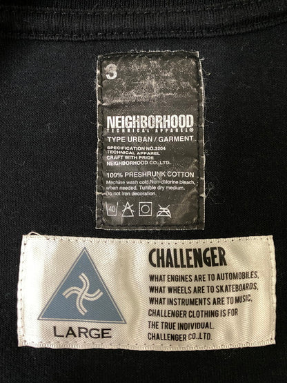 【中古品】【メンズ】 NEIGHBORHOOD ネイバーフッド × CHALLENGER チャレンジャー SCULL S/S TEE スカル ショートスリーブ メンズ 半袖 Tシャツ トップス 142-260904-em-13-min サイズ：L カラー：ブラック 万代Net店