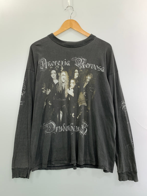 【現状渡し品】【メンズ】 ANOREXIA NERVOSA DRUDENHAUS アノレクシア ネルヴォサ ドルーデンハウス PRINT LS TEE プリント 長袖Tシャツ ロングスリーブ メタルバンド 146-260904-em-57-min サイズ：XL カラー：グレー 万代Net店