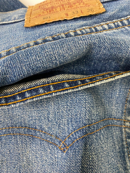 【中古品】【メンズ】 LEVI'S リーバイス 90'S 110周年BIG E復刻 501 DENIM PANTS バレンシア工場 デニムパンツ ボトムス 157-260909-jt-23-min サイズ：W33 L36 カラー：インディゴ 万代Net店