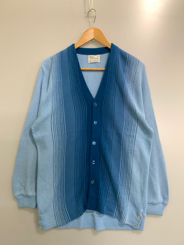 【現状渡し品】【メンズ】 SEARS シアーズ 60-70'S CARDIGAN 60〜70年代 カーディガン メンズ トップス 146-260908-KS-08-min サイズ：L カラー：ブルー系 万代Net店