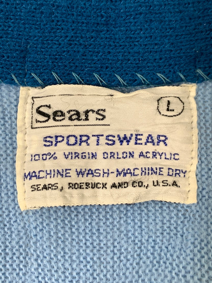 【現状渡し品】【メンズ】 SEARS シアーズ 60-70'S CARDIGAN 60〜70年代 カーディガン メンズ トップス 146-260908-KS-08-min サイズ：L カラー：ブルー系 万代Net店