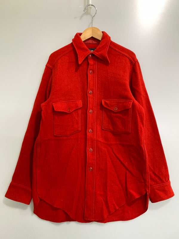 【現状渡し品】【メンズ】 WOOLRICH ウールリッチ 50'S CPO WOOL SHIRT 1950年代 ウールシャツ メンズ トップス 長袖シャツ 146-260908-KS-20-min サイズ：15 カラー：レッド 万代Net店