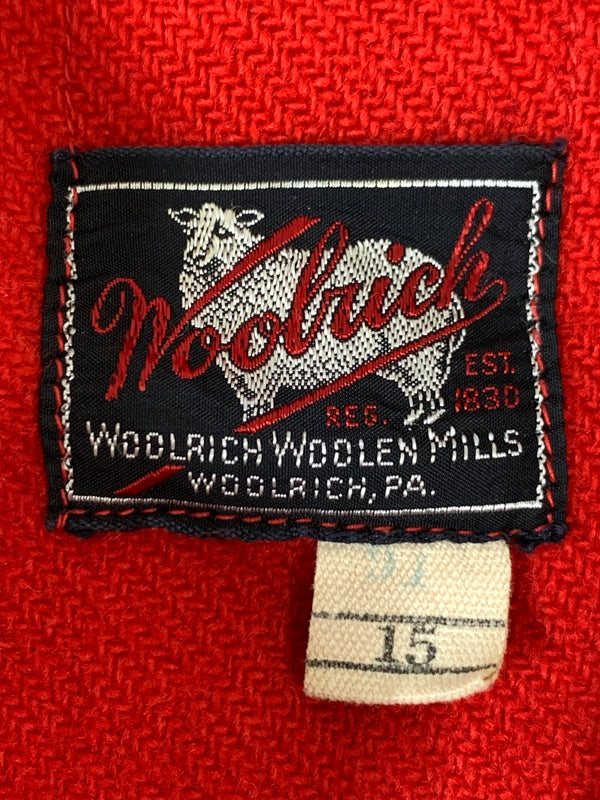 【現状渡し品】【メンズ】 WOOLRICH ウールリッチ 50'S CPO WOOL SHIRT 1950年代 ウールシャツ メンズ トップス 長袖シャツ 146-260908-KS-20-min サイズ：15 カラー：レッド 万代Net店