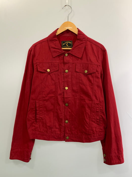 【中古品】【メンズ】 VIVIENNE WESTWOOD ANGLOMANIA ヴィヴィアンウエストウッド アングロマニア TRUCKER SHIRT トラッカー シャツ トップス 141-260909-jt-08-min サイズ：46 カラー：レッド 万代Net店