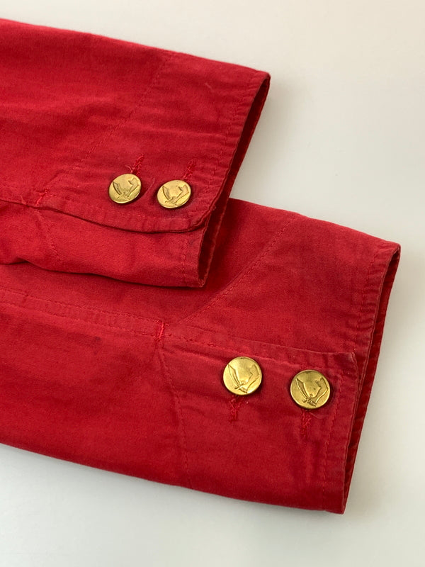 【中古品】【メンズ】 VIVIENNE WESTWOOD ANGLOMANIA ヴィヴィアンウエストウッド アングロマニア TRUCKER SHIRT トラッカー シャツ トップス 141-260909-jt-08-min サイズ：46 カラー：レッド 万代Net店