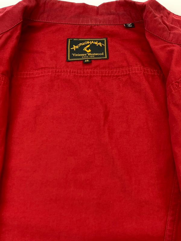 【中古品】【メンズ】 VIVIENNE WESTWOOD ANGLOMANIA ヴィヴィアンウエストウッド アングロマニア TRUCKER SHIRT トラッカー シャツ トップス 141-260909-jt-08-min サイズ：46 カラー：レッド 万代Net店