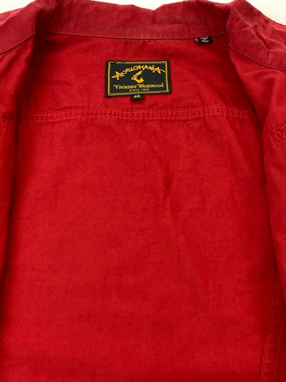 【中古品】【メンズ】 VIVIENNE WESTWOOD ANGLOMANIA ヴィヴィアンウエストウッド アングロマニア TRUCKER SHIRT トラッカー シャツ トップス 141-260909-jt-08-min サイズ：46 カラー：レッド 万代Net店