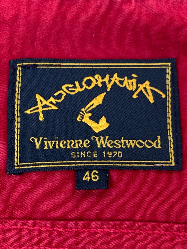 【中古品】【メンズ】 VIVIENNE WESTWOOD ANGLOMANIA ヴィヴィアンウエストウッド アングロマニア TRUCKER SHIRT トラッカー シャツ トップス 141-260909-jt-08-min サイズ：46 カラー：レッド 万代Net店