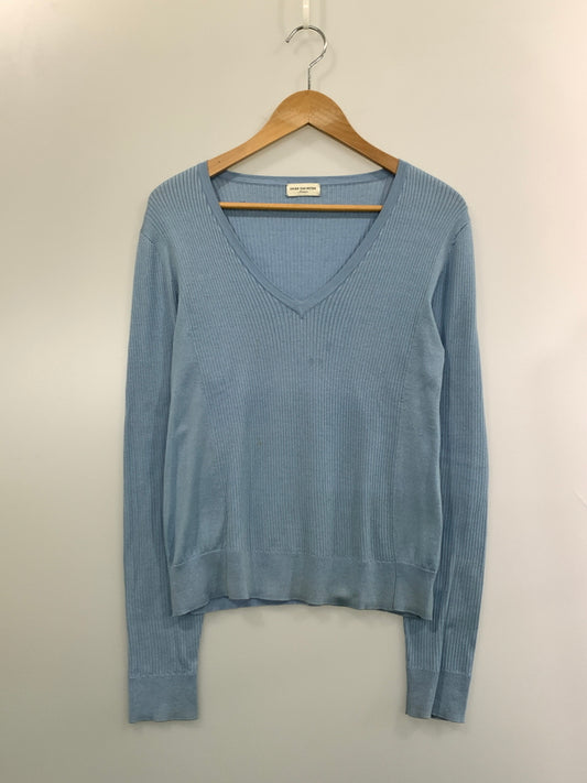 【中古品】【メンズ】 DRIES VAN NOTEN ドリスヴァンノッテン Vネックセーター メンズ トップス ニット 長袖 141-260911-em-44-min サイズ：M カラー：ライトブルー 万代Net店