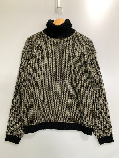 【中古品】【メンズ】 RRL ダブルアールエル 90'S三つ星 タートルネックセーター メンズ トップス セーター 145-260908-KS-05-min サイズ：M カラー：ブラック/オートミール 万代Net店