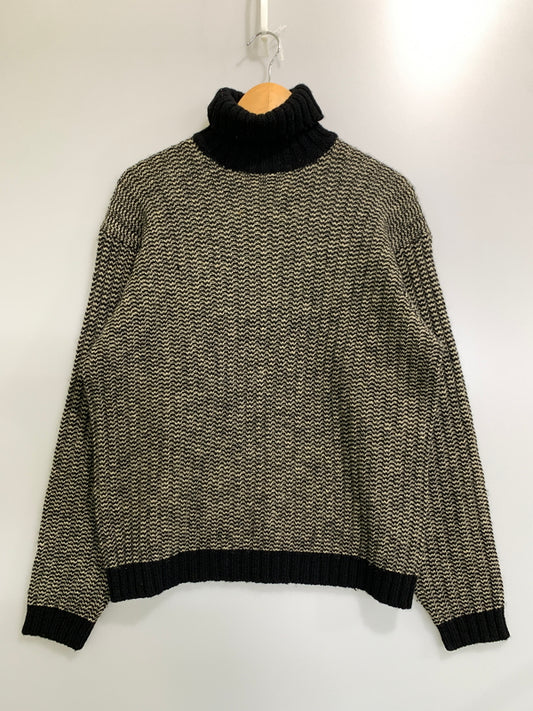 【中古品】【メンズ】 RRL ダブルアールエル 90'S三つ星 タートルネックセーター メンズ トップス セーター 145-260908-KS-05-min サイズ：M カラー：ブラック/オートミール 万代Net店