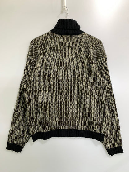 【中古品】【メンズ】 RRL ダブルアールエル 90'S三つ星 タートルネックセーター メンズ トップス セーター 145-260908-KS-05-min サイズ：M カラー：ブラック/オートミール 万代Net店