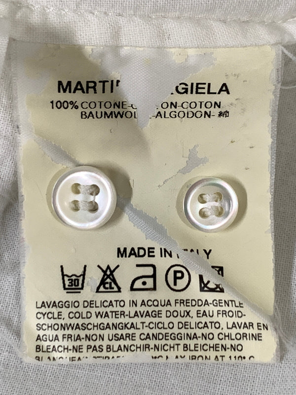 【中古品】【メンズ】 MAISON MARTIN MARGIELA メゾン マルタン マルジェラ ここのえタグ DRESS SHIRT ドレスシャツ メンズ トップス 長袖シャツ 141-260908-KS-07-min サイズ：2 カラー：ホワイト 万代Net店