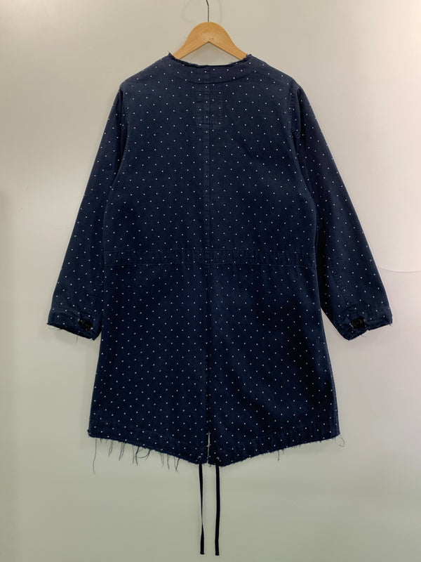 【中古品】【メンズ】 UNDERCOVER アンダーカバー ノーカラージャケット PAPERDOLL期 水玉 ドット模様 襟無し メンズ アウター 140-260904-em-56-min サイズ：M カラー：ネイビー（ドット） 万代Net店