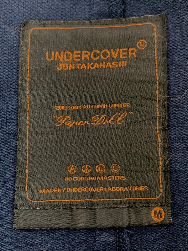 【中古品】【メンズ】 UNDERCOVER アンダーカバー ノーカラージャケット PAPERDOLL期 水玉 ドット模様 襟無し メンズ アウター 140-260904-em-56-min サイズ：M カラー：ネイビー（ドット） 万代Net店