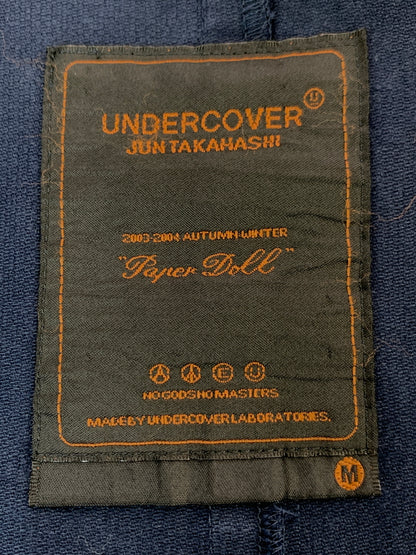 【中古品】【メンズ】 UNDERCOVER アンダーカバー ノーカラージャケット PAPERDOLL期 水玉 ドット模様 襟無し メンズ アウター 140-260904-em-56-min サイズ：M カラー：ネイビー（ドット） 万代Net店