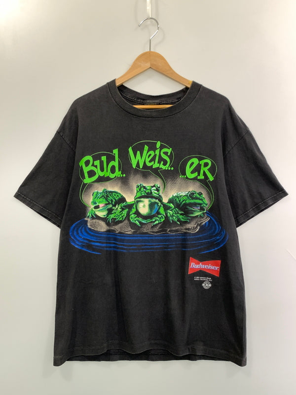 【中古品】【メンズ】 BUDWEISER バドワイザー 90S FLOG SSTEE 90年代 プリント Tシャツ メンズ トップス ショートスリーブ 半袖 ヴィンテージ 146-260904-em-54-min サイズ：L カラー：ブラック 万代Net店