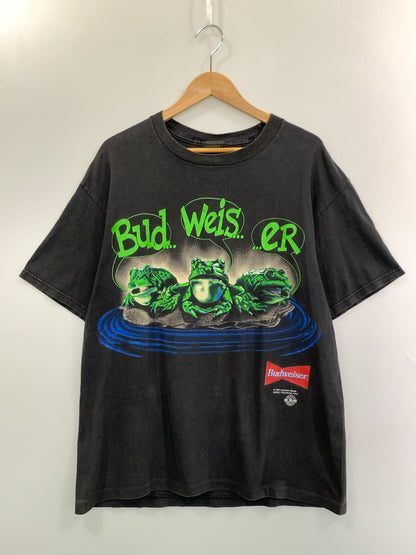 【中古品】【メンズ】 BUDWEISER バドワイザー 90S FLOG SSTEE 90年代 プリント Tシャツ メンズ トップス ショートスリーブ 半袖 ヴィンテージ 146-260904-em-54-min サイズ：L カラー：ブラック 万代Net店