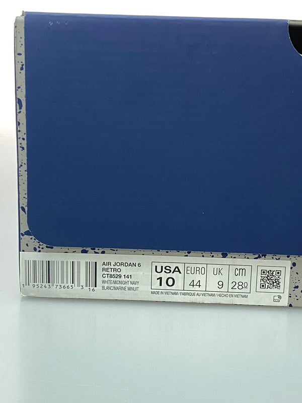 【中古美品】【メンズ】 NIKE ナイキ AIR JORDAN 6 RETRO CT8529-141 エア ジョーダン 6 レトロ スニーカー 靴 160-260909-yn-08-min サイズ：28.0cm US10 カラー：WHITE/MIDNIGHT NAVY 万代Net店