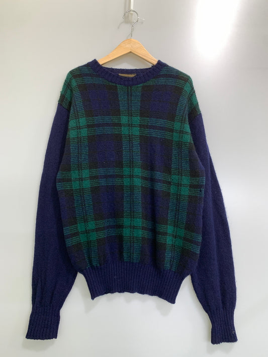 【現状渡し品】【メンズ】 EDDIE BAUER エディー バウアー WOOL LS KNIT ウール エルエス ニット 長袖 144-260908-KS-15-min サイズ：L カラー：グリーン/パープル 万代Net店