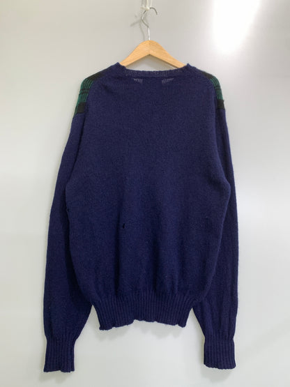 【現状渡し品】【メンズ】 EDDIE BAUER エディー バウアー WOOL LS KNIT ウール エルエス ニット 長袖 144-260908-KS-15-min サイズ：L カラー：グリーン/パープル 万代Net店
