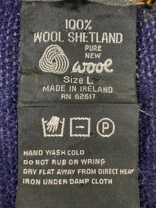 【現状渡し品】【メンズ】 EDDIE BAUER エディー バウアー WOOL LS KNIT ウール エルエス ニット 長袖 144-260908-KS-15-min サイズ：L カラー：グリーン/パープル 万代Net店