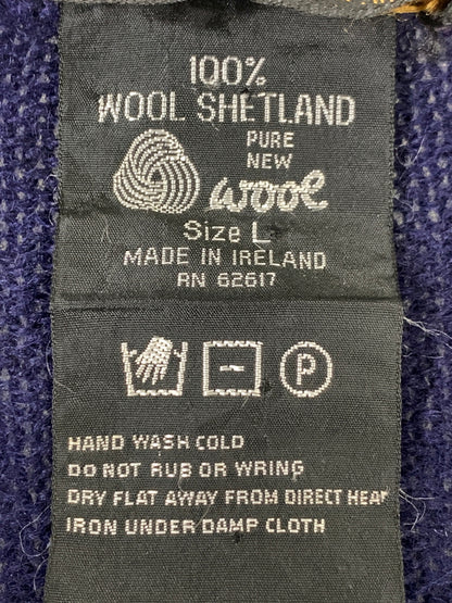 【現状渡し品】【メンズ】 EDDIE BAUER エディー バウアー WOOL LS KNIT ウール エルエス ニット 長袖 144-260908-KS-15-min サイズ：L カラー：グリーン/パープル 万代Net店