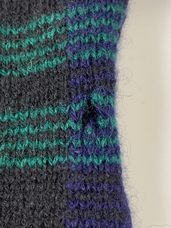 【現状渡し品】【メンズ】 EDDIE BAUER エディー バウアー WOOL LS KNIT ウール エルエス ニット 長袖 144-260908-KS-15-min サイズ：L カラー：グリーン/パープル 万代Net店