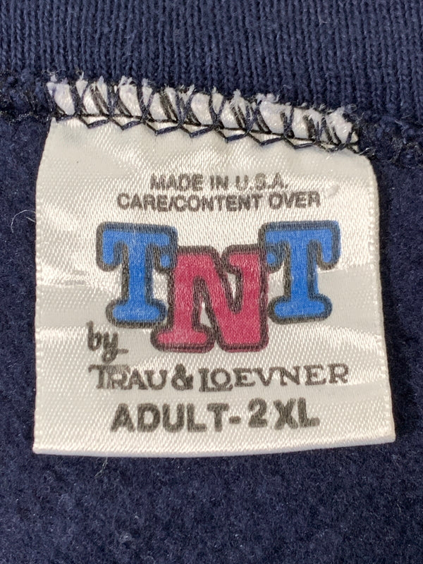 【中古品】【メンズ】 TRAU&LOEVNER トラウ アンド レヴナー カレッジ キャラクタースウェットシャツ メンズ トップス 146-260908-KS-10-min サイズ：2XL カラー：ネイビー 万代Net店
