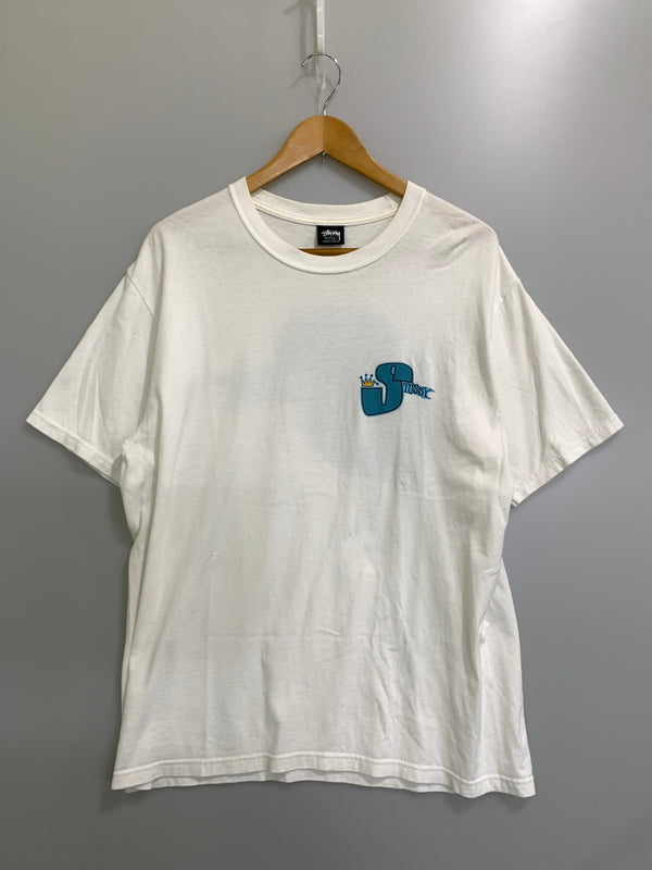 【中古品】【メンズ】 STUSSY ステューシー PHAT SS TEE ファット エスエス ティー メンズ トップス 半袖Tシャツ 142-260908-KS-25-min サイズ：L カラー：ホワイト 万代Net店